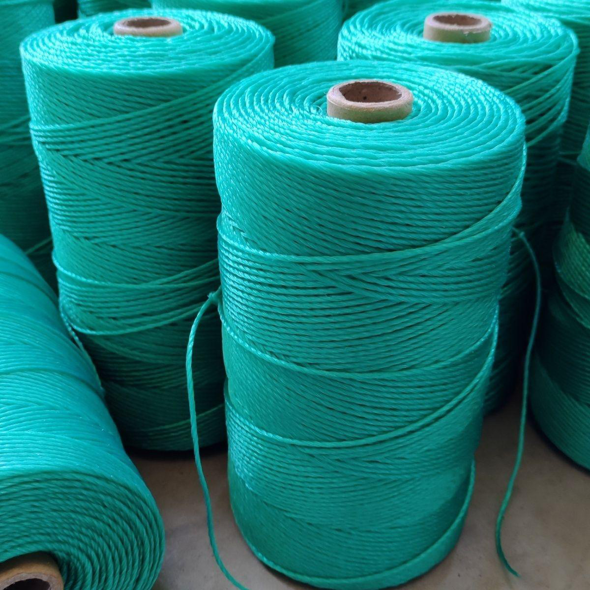 Finished PE rope coils stacked for export